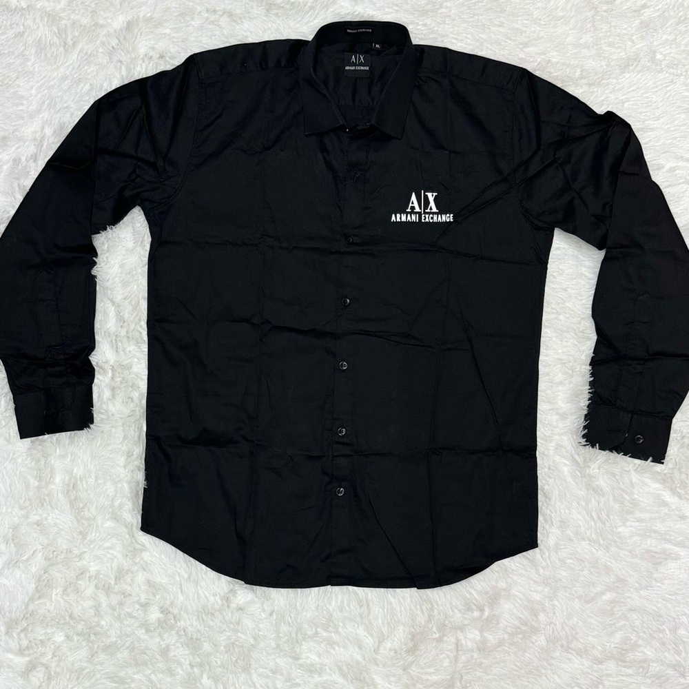 Armani exchange AX black shirt with reflective logo